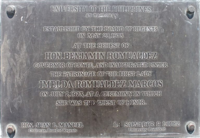 Inaugural plaque