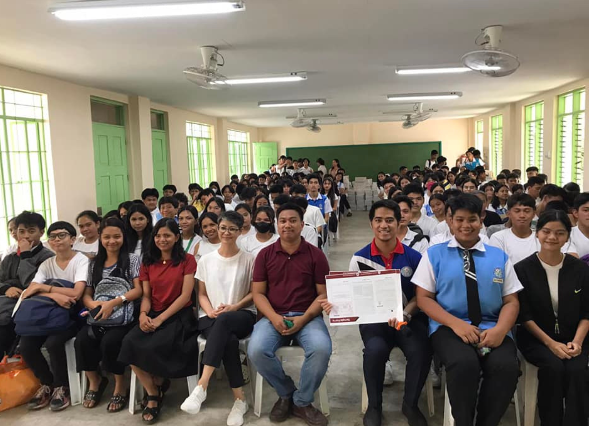 Teachers and student participants at San Miguel NHS