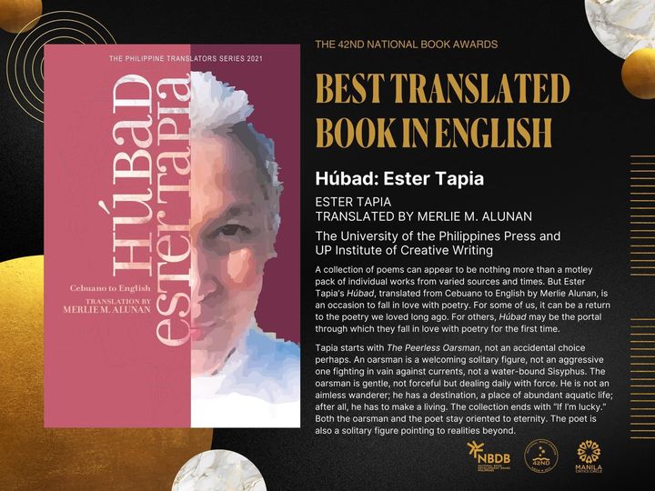 UP Tacloban Professor Emeritus awarded Best Translated Book in English in the 42nd National Book Awards