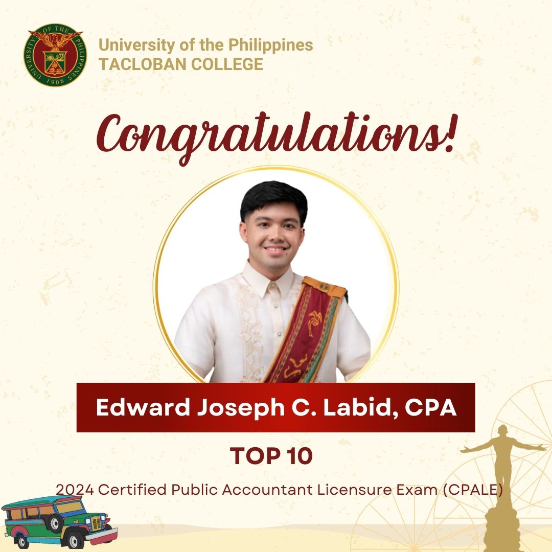 UP Tacloban graduate is 10th placer in 2024 CPA board exam