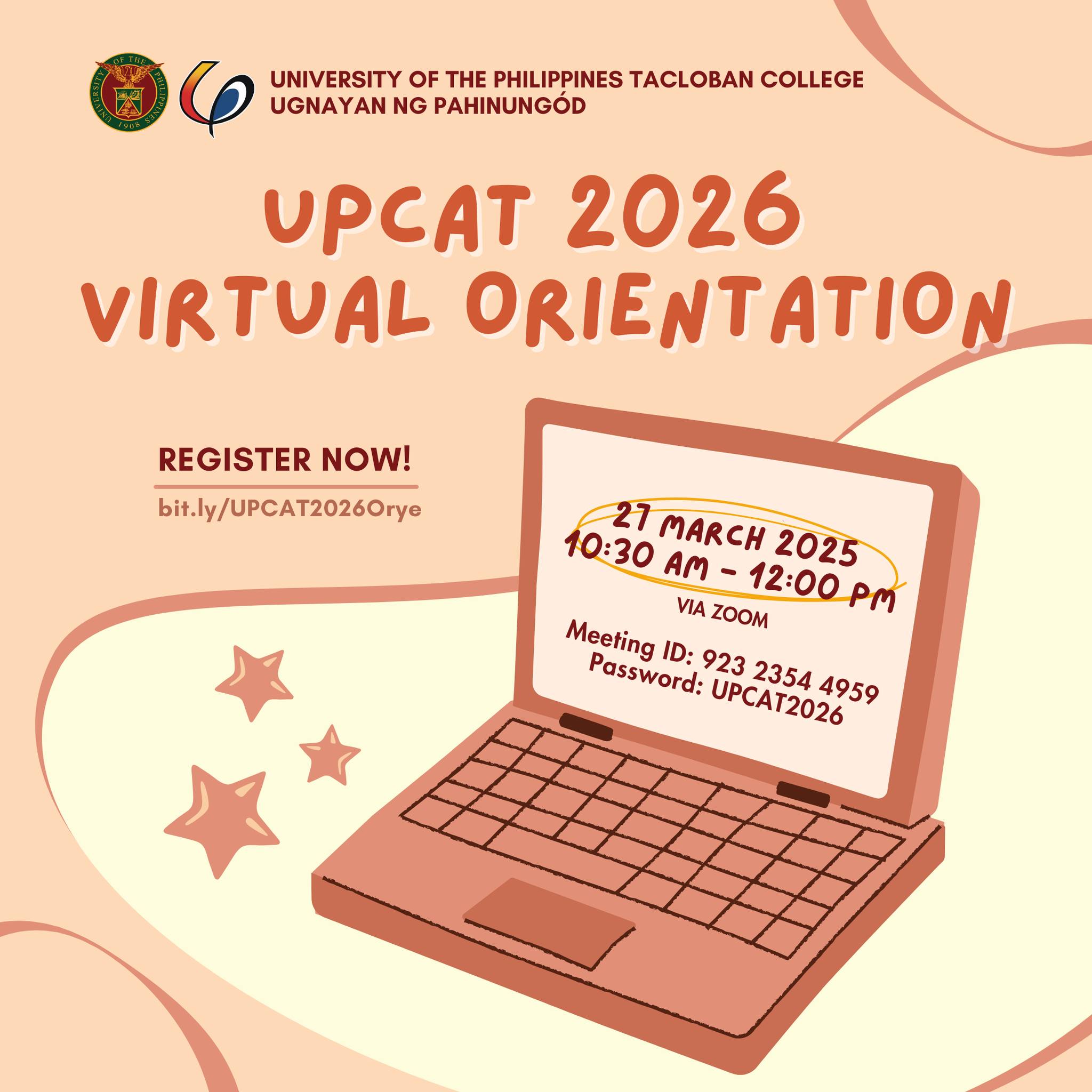 UP Tacloban’s UPCAT 2026 Virtual Orientation
