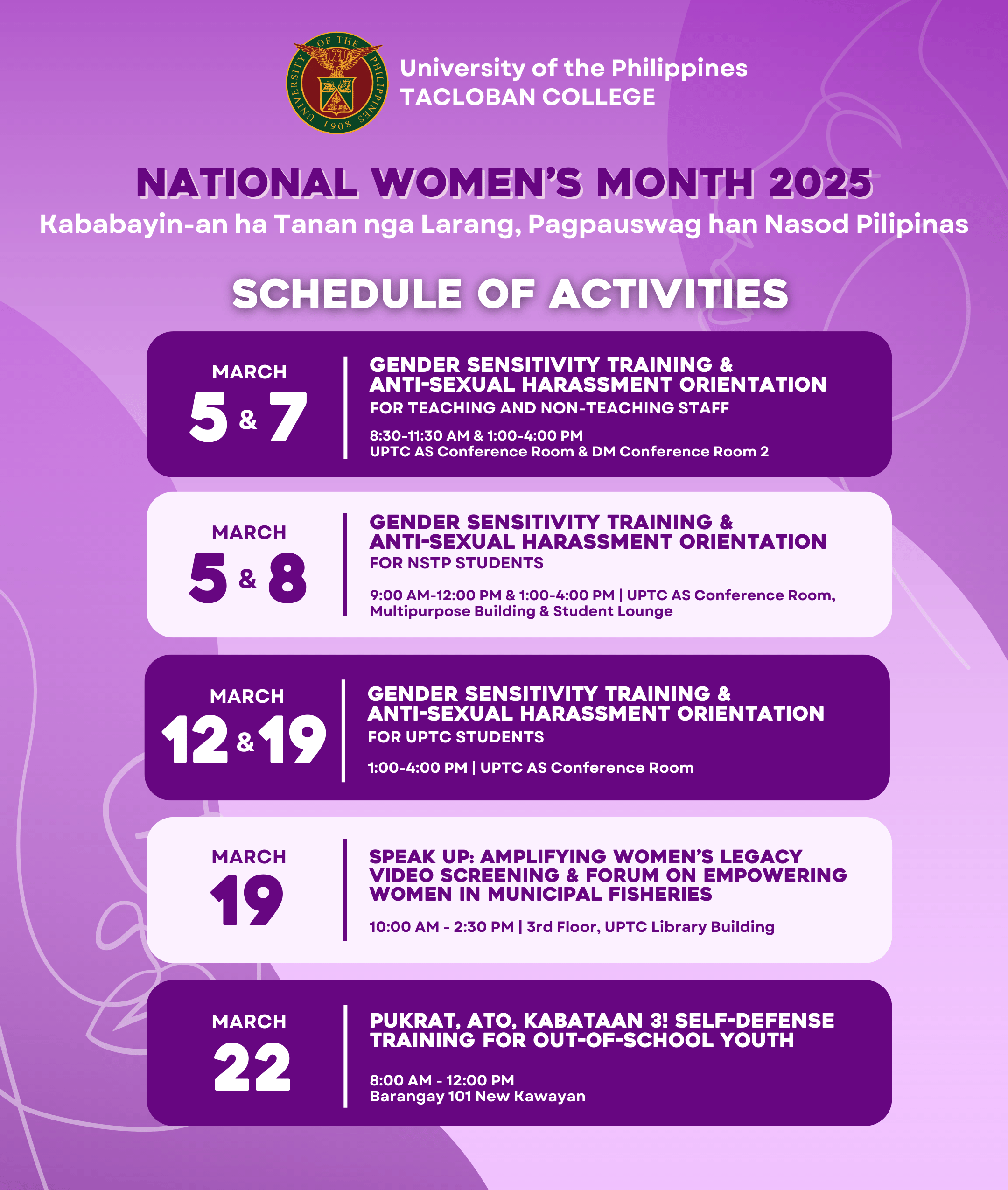 UP Tacloban’s National Women’s Month celebration