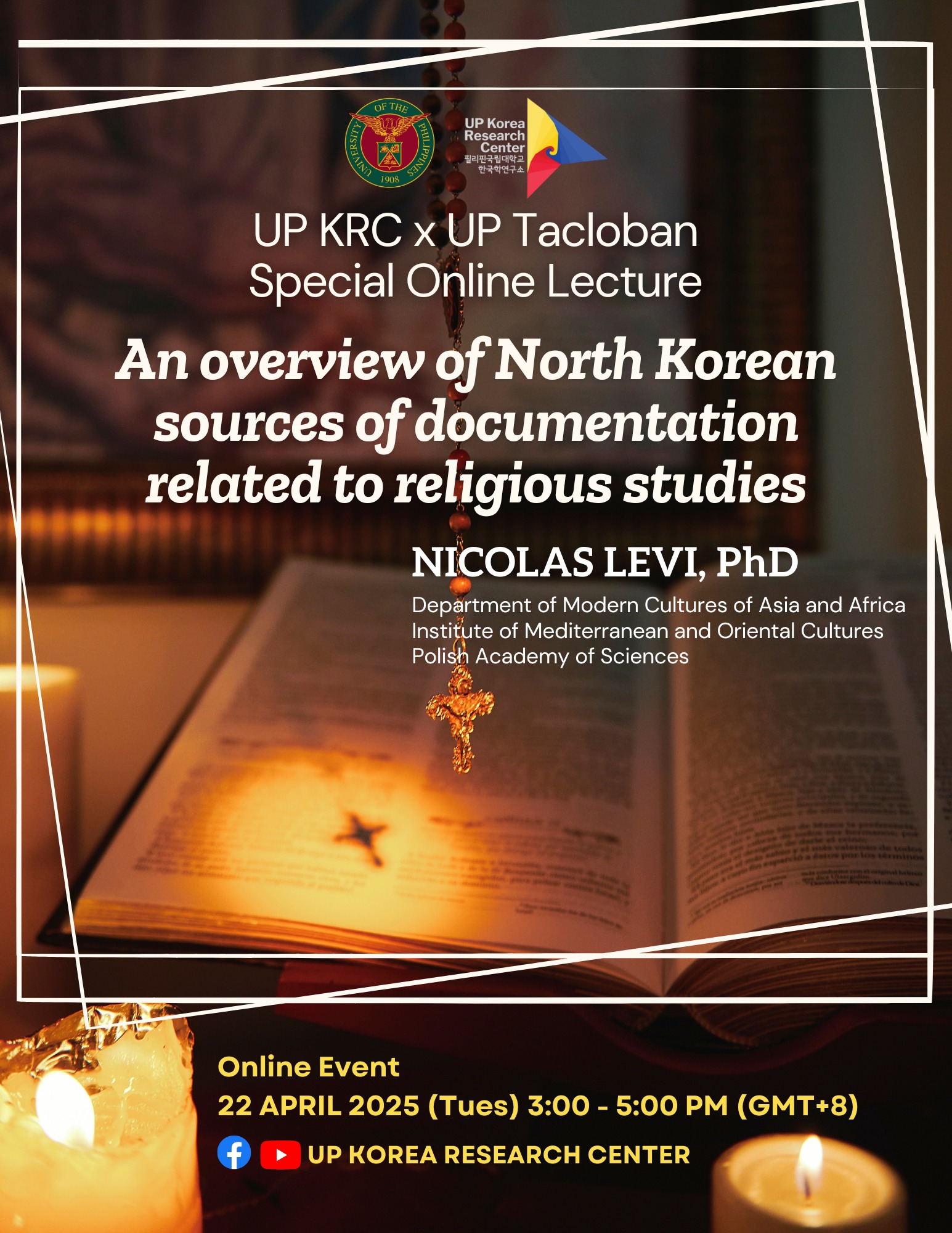 Special Online Lecture: An overview of North Korean sources of documentation related to religious studies