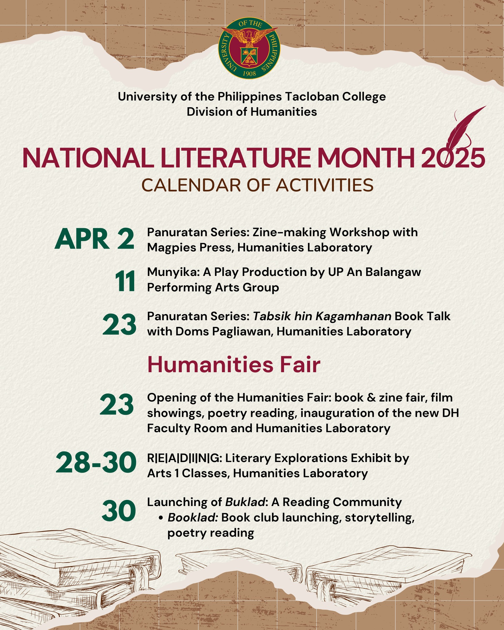 UP Tacloban’s Division of Humanities is celebrating the 2025 National Literature Month