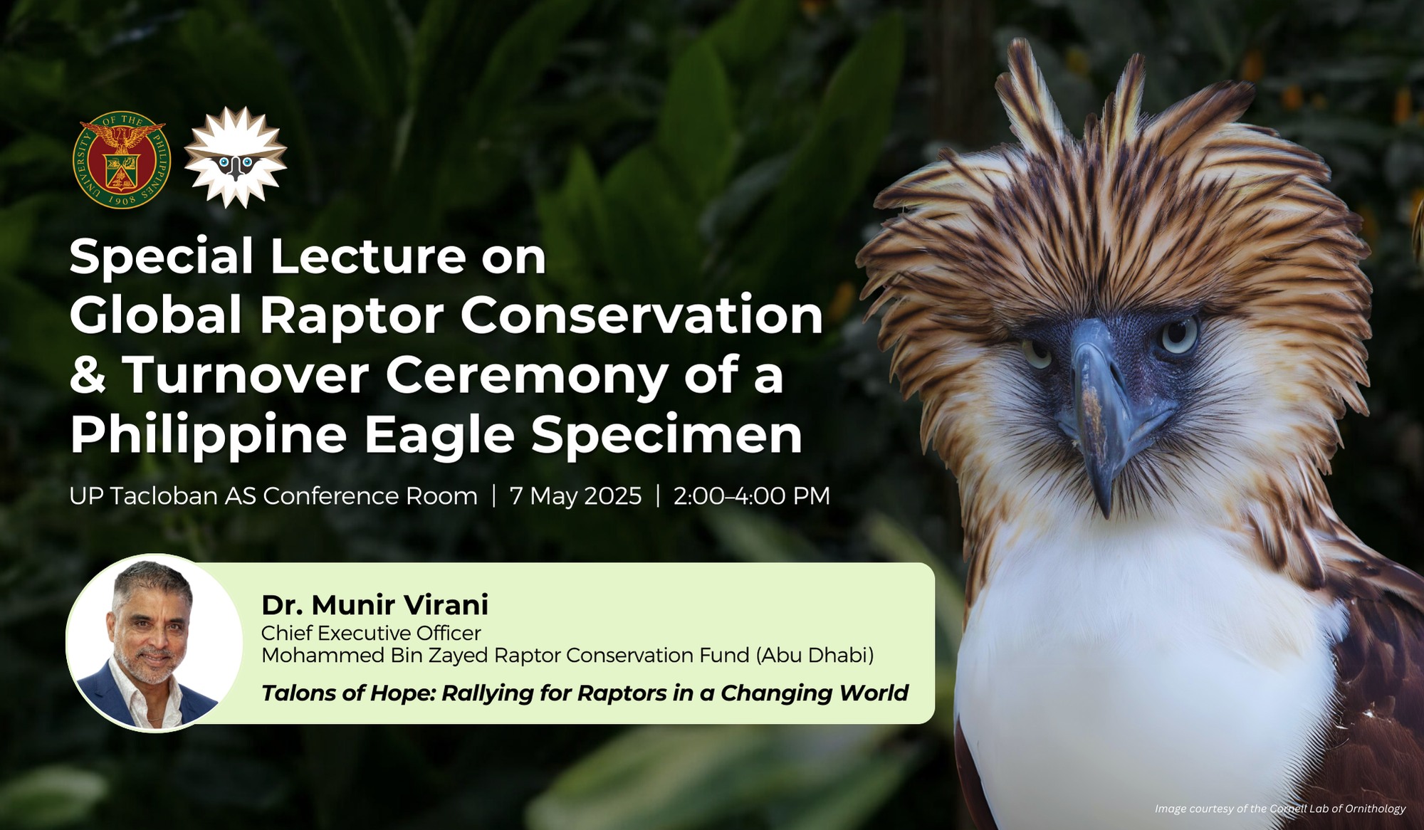 Special Lecture on Global Raptor Conservation & Turnover Ceremony of a Philippine Eagle Specimen