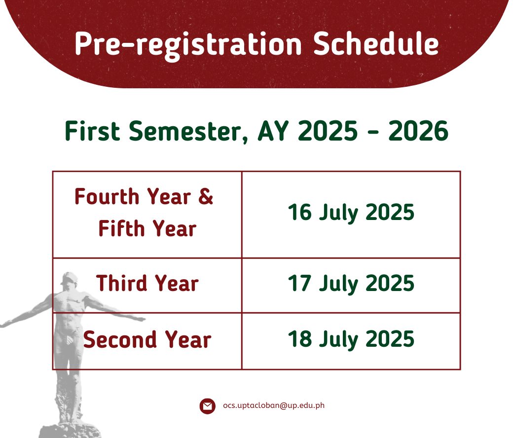 Pre-Registration Schedule