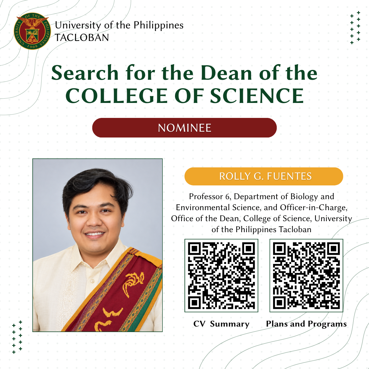 Search Committee Announces the Schedule of Activities and the Nominee for the Dean of the College of Science