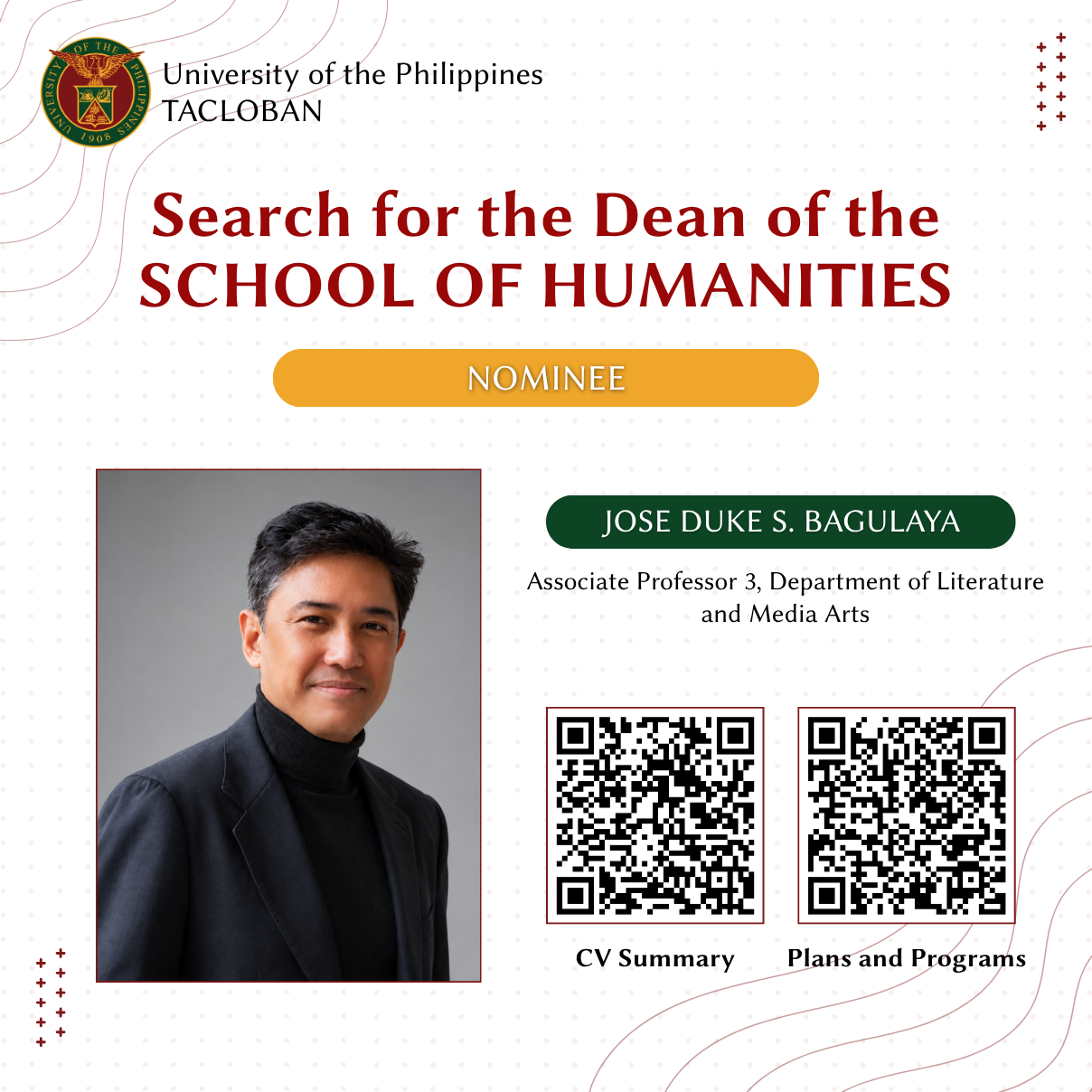 Search Committee Announces the Schedule of Activities and the Nominee for the Dean of the School of Humanities